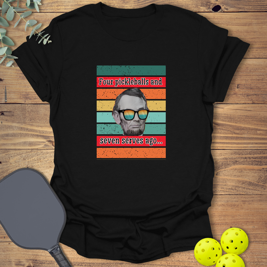 funny pickleball t-shirt with a patriotic design in black
