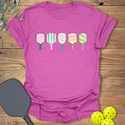 pickleball paddles t-shirt in berry pink