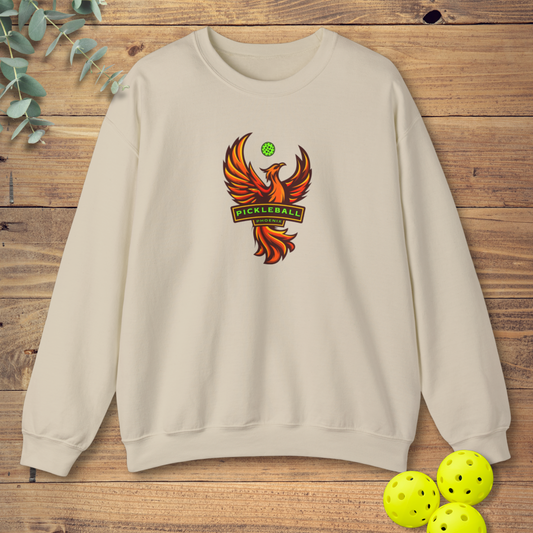 pickleball sweatshirt with a phoenix design in beige