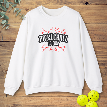 fire pickleball sweatshirt in white