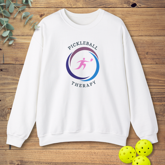pickleball sweatshirt with a pickleball slogan in white
