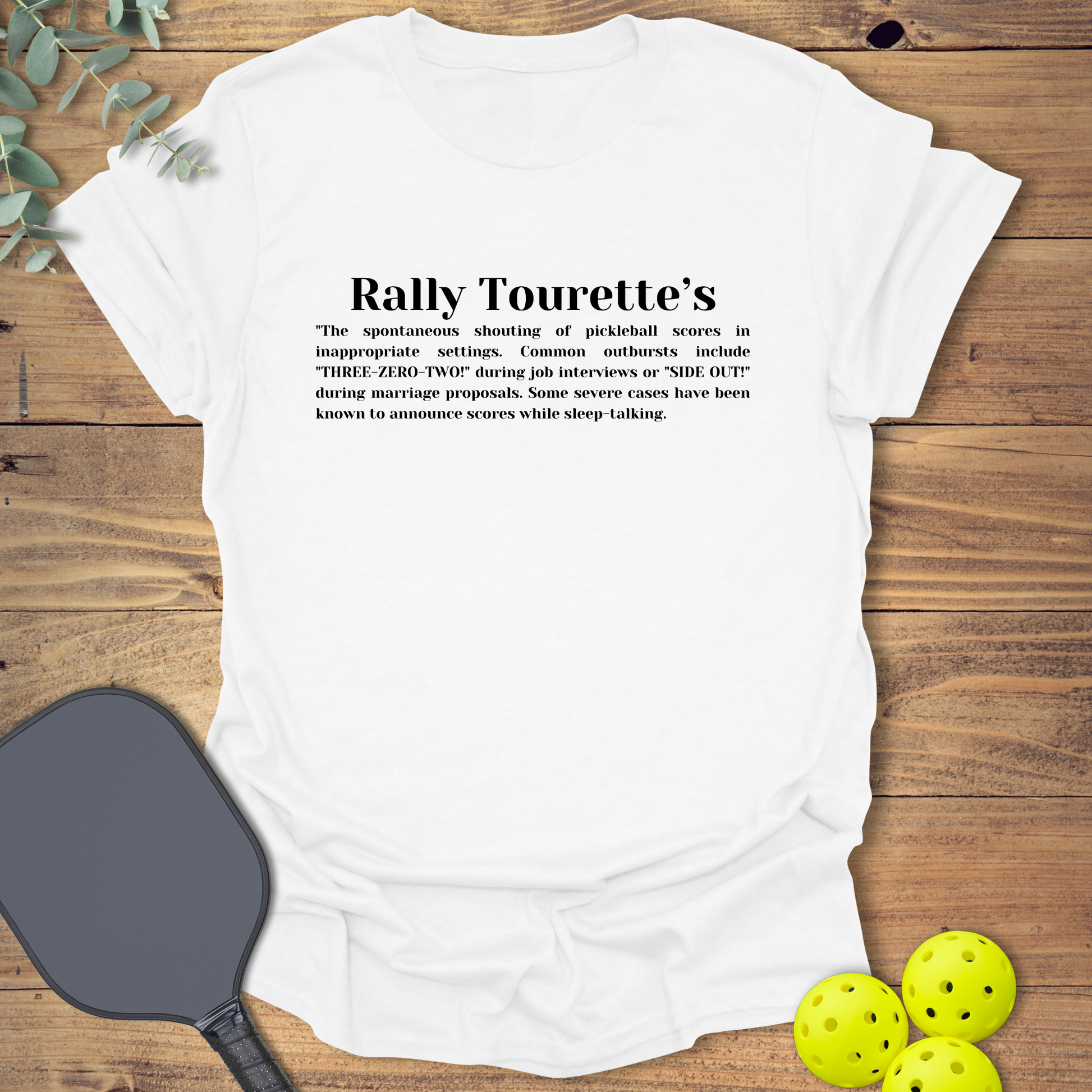 Funny pickleball t-shirt in white