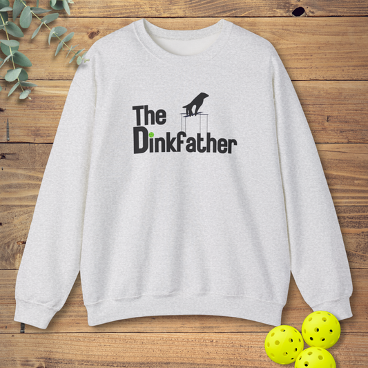 funny pickleball sweatshirt with a pop-culture design in light grey