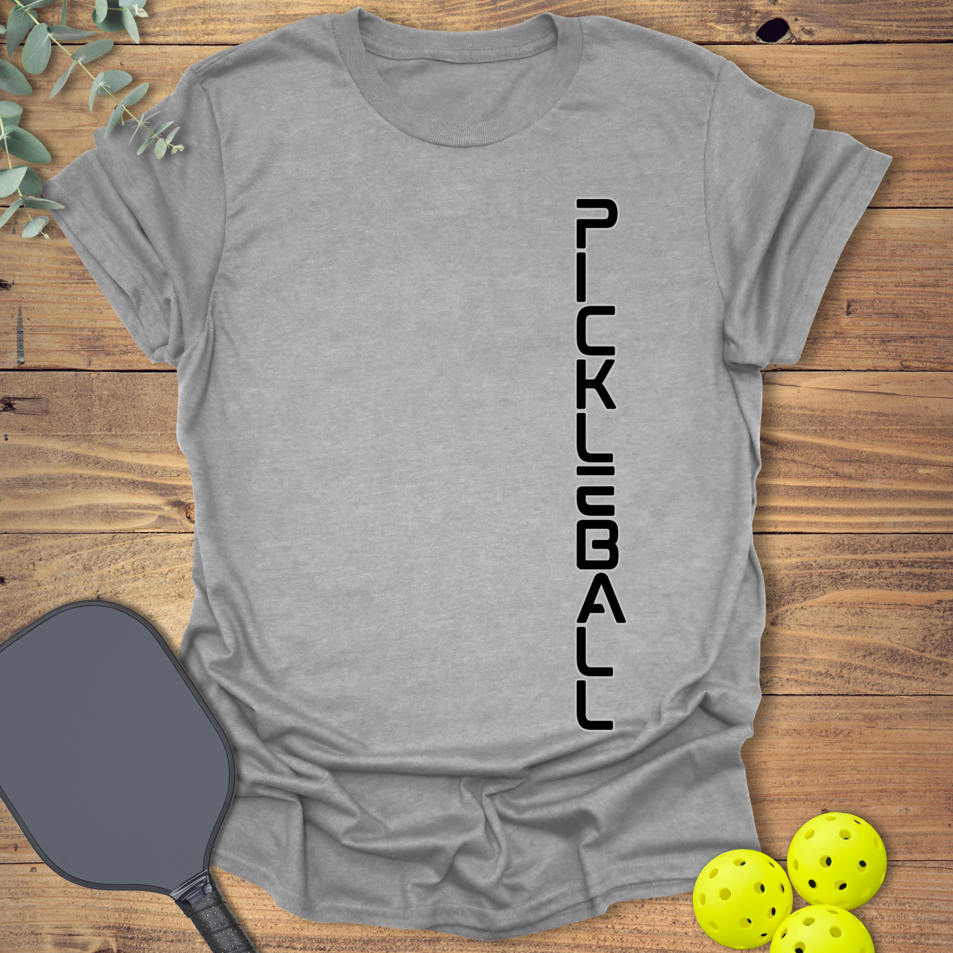 Casual sportswear pickleball t-shirt with a simple design in sports grey